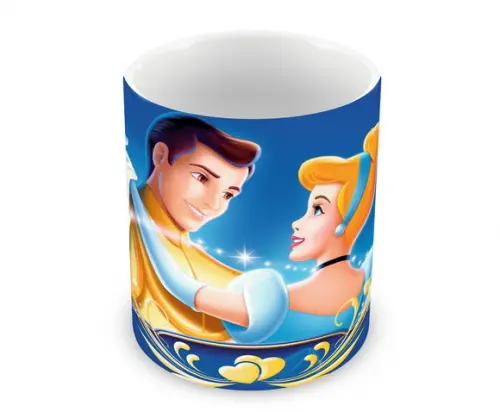 Caneca Polímero Cinderela Príncipe com Nome Personalizada