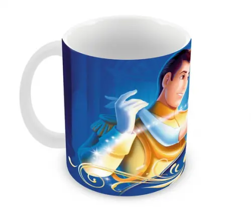 Caneca Polímero Cinderela Príncipe com Nome Personalizada
