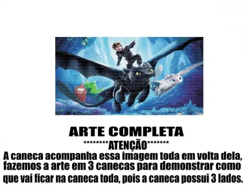 Caneca Polímero Como Treinar Seu Dragão 3 Personalizado
