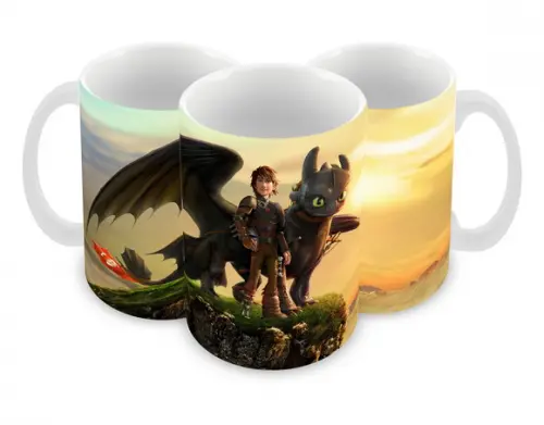 Caneca Polímero Como Treinar Seu Dragão 3 Personalizado