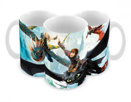 Caneca Polímero Como Treinar Seu Dragão 3 Personalizado