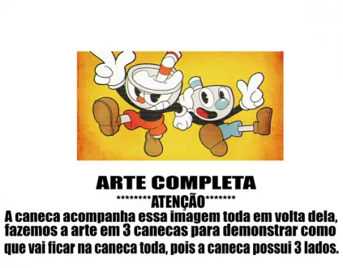 Caneca Polímero Cuphead Personalizada