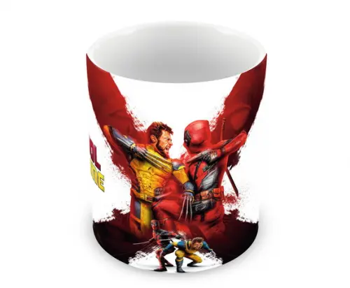 Caneca Polímero Deadpool e Wolverine Personalizada