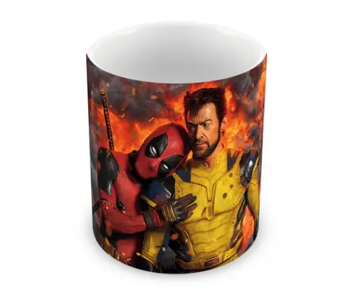 Caneca Polímero Deadpool e Wolverine Personalizada