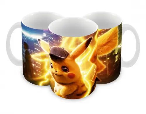 Caneca Polímero Detetive Pikachu Personalizada