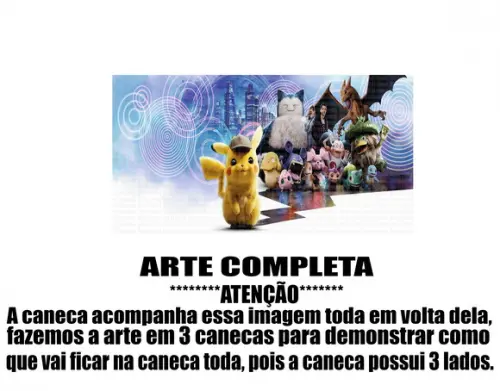 Caneca Polímero Detetive Pikachu Personalizada