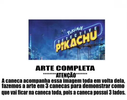 Caneca Polímero Detetive Pikachu Personalizada