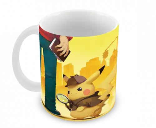 Caneca Polímero Detetive Pikachu Personalizada