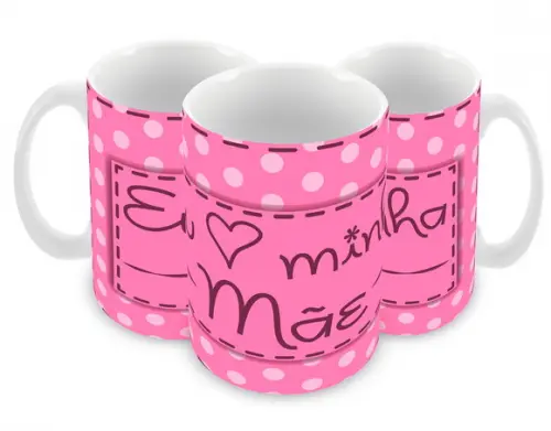 Caneca Polímero Dia das Mães Personalizada