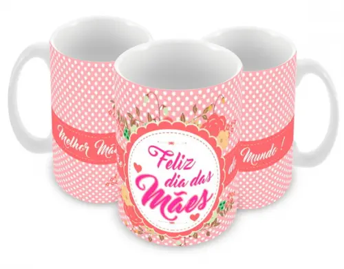 Caneca Polímero Dia das Mães Personalizada