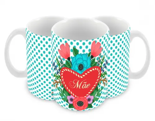 Caneca Polímero Dia das Mães Personalizada