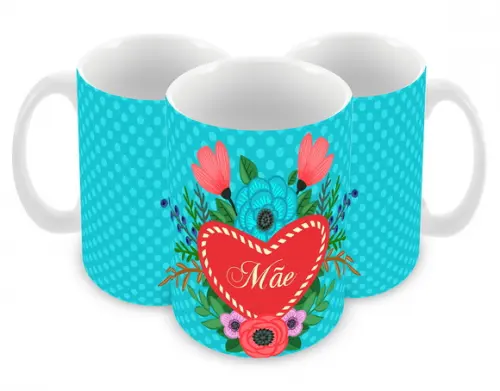 Caneca Polímero Dia das Mães Personalizada