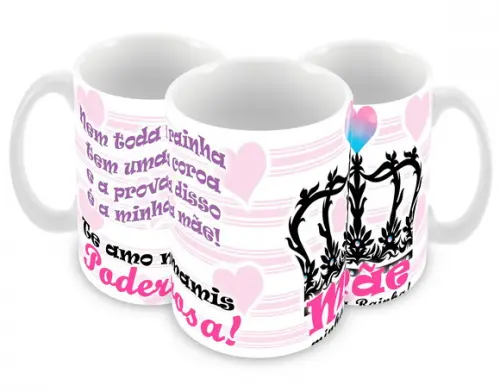 Caneca Polímero Dia das Mães Personalizada