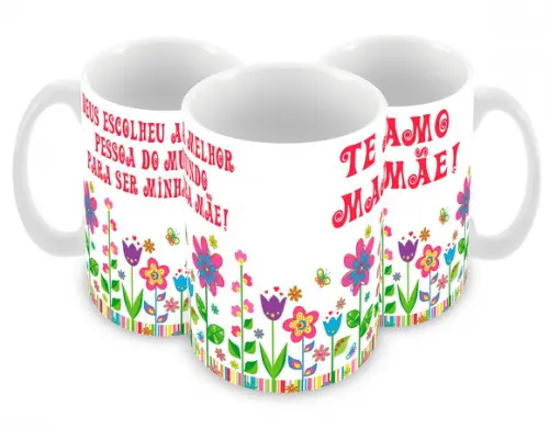 Caneca Polímero Dia das Mães Personalizada
