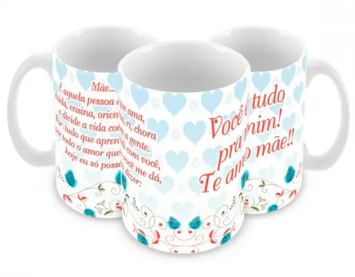 Caneca Polímero Dia das Mães Personalizada