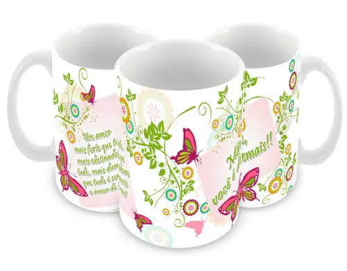 Caneca Polímero Dia das Mães Personalizada