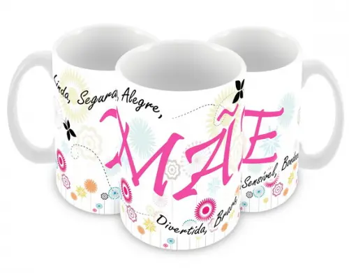 Caneca Polímero Dia das Mães Personalizada