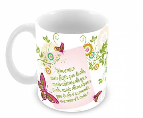 Caneca Polímero Dia das Mães Personalizada