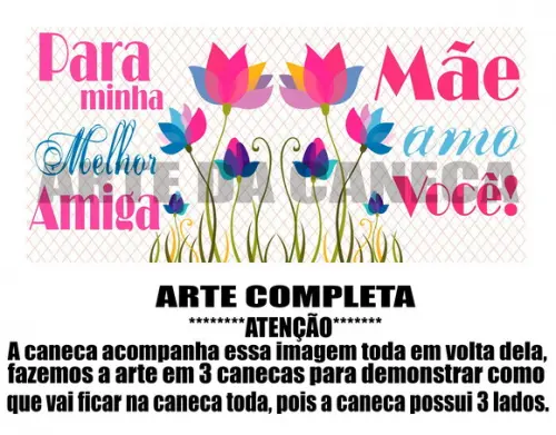 Caneca Polímero Dia das Mães Personalizada