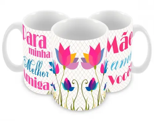 Caneca Polímero Dia das Mães Personalizada
