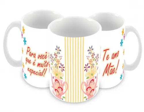 Caneca Polímero Dia das Mães Personalizada