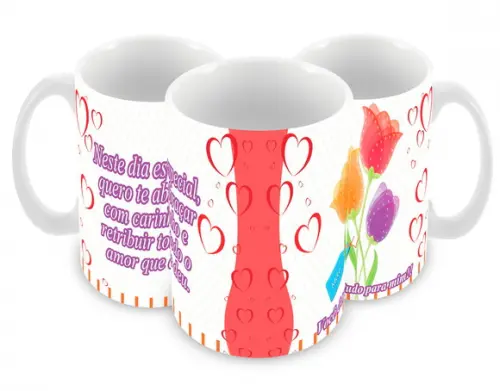 Caneca Polímero Dia das Mães Personalizada