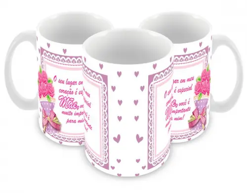 Caneca Polímero Dia das Mães Personalizada