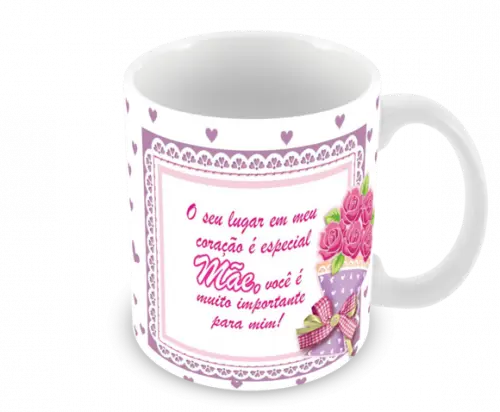 Caneca Polímero Dia das Mães Personalizada