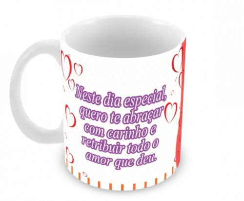 Caneca Polímero Dia das Mães Personalizada