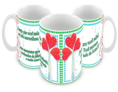 Caneca Polímero Dia das Mães Personalizada