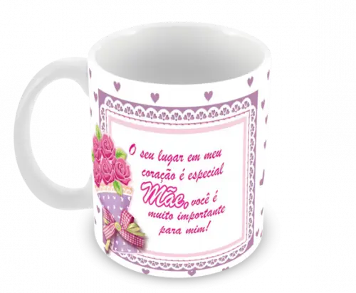 Caneca Polímero Dia das Mães Personalizada
