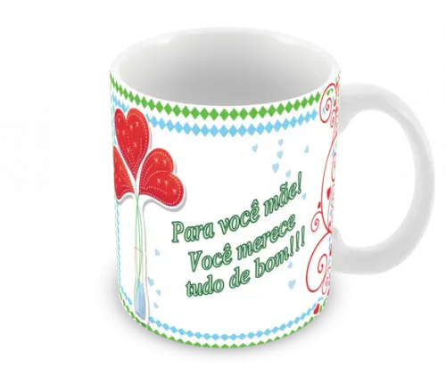 Caneca Polímero Dia das Mães Personalizada