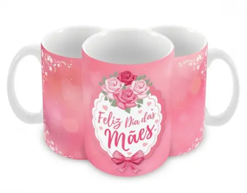 Caneca Polímero Dia das Mães Personalizada