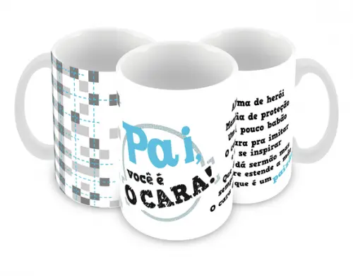 Caneca Polímero Dia dos Pais Personalizada