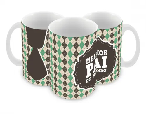 Caneca Polímero Dia dos Pais Personalizada