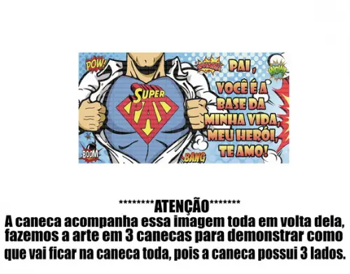 Caneca Polímero Dia dos Pais Personalizada