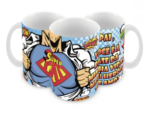 Caneca Polímero Dia dos Pais Personalizada