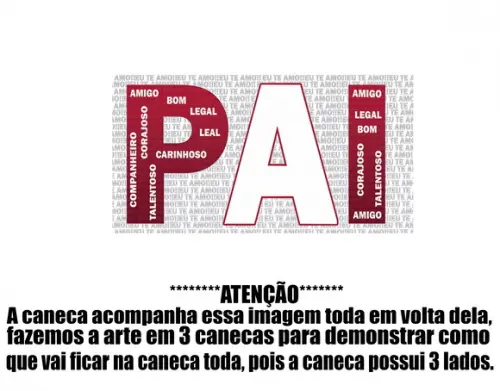 Caneca Polímero Dia dos Pais Personalizada