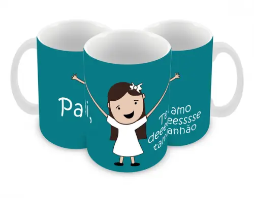 Caneca Polímero Dia dos Pais Personalizada
