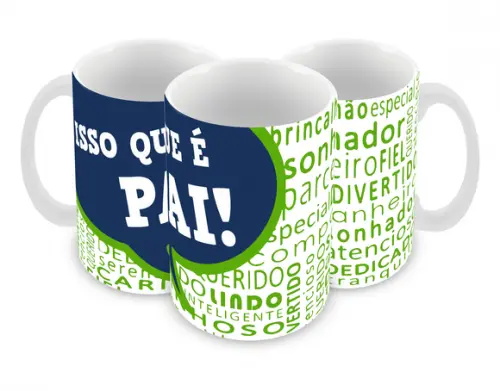 Caneca Polímero Dia dos Pais Personalizada