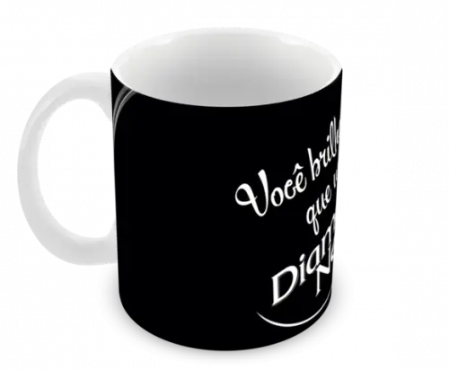 Caneca Polímero Diamante Negro Personalizada