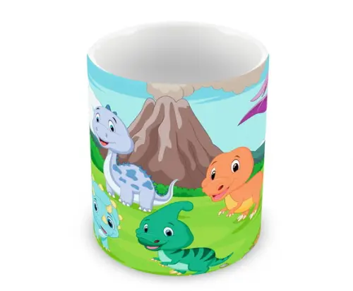 Caneca Polímero Dinossauros Baby Personalizada