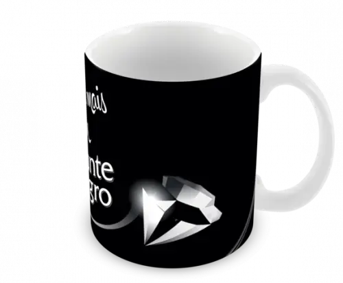 Caneca Polímero Diamante Negro Personalizada