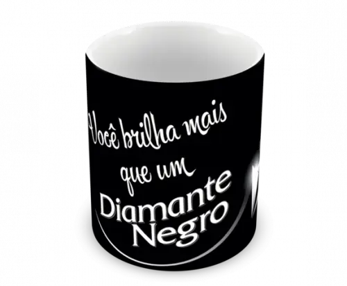 Caneca Polímero Diamante Negro Personalizada