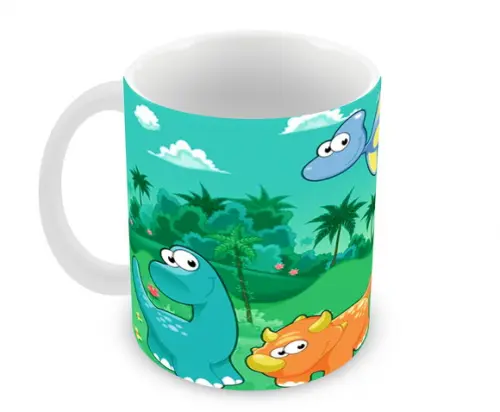 Caneca Polímero Dinossauros Baby Personalizada