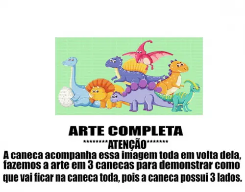 Caneca Polímero Dinossauros Personalizada