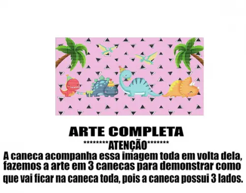 Caneca Polímero Dinossauros Personalizada