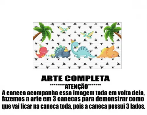 Caneca Polímero Dinossauros Personalizada