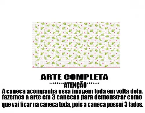 Caneca Polímero Dinossauros Personalizada