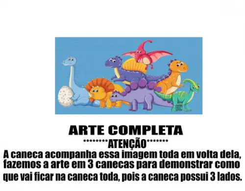Caneca Polímero Dinossauros Personalizada